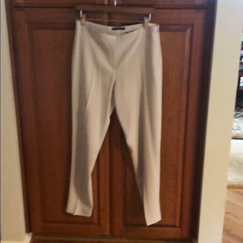Elie Tahari Tan Crepe Straight Leg pants